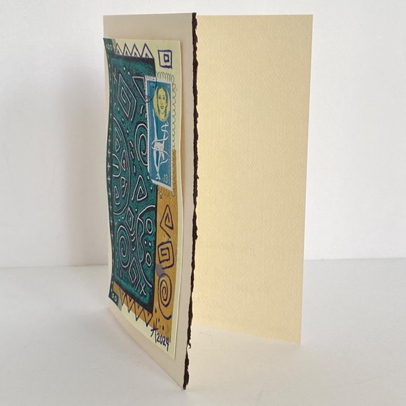 Collage Art Handmade Original Blank Greeting Card and Envelope Frame Ready - Picture 3 of 5